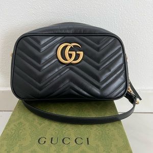 Authentic Gucci GG Marmont Shoulder bag in Matelasse leather - size small
